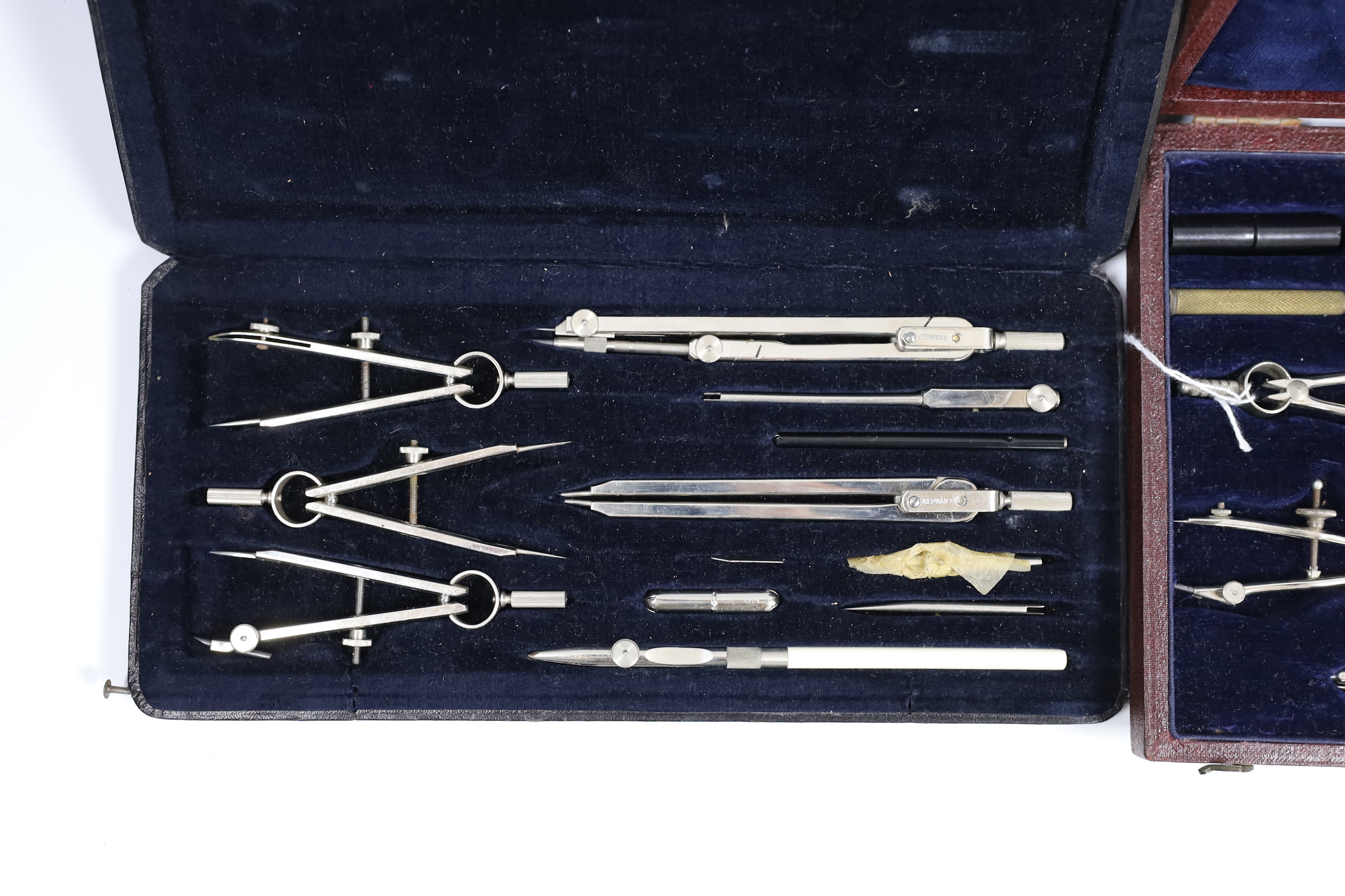 Two cased draughtsman sets